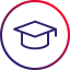 a small icon with a graduation cap